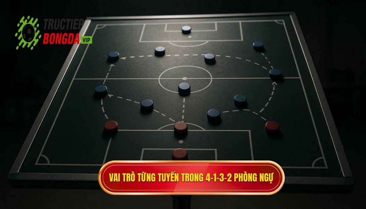 Vai Trò Chuyên Biệt Của Từng Tuyến Trong 4-1-3-2 Phòng Ngự