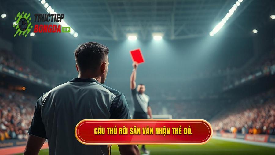 1. Cầu thủ rời sân vẫn nhận thẻ đỏ.
