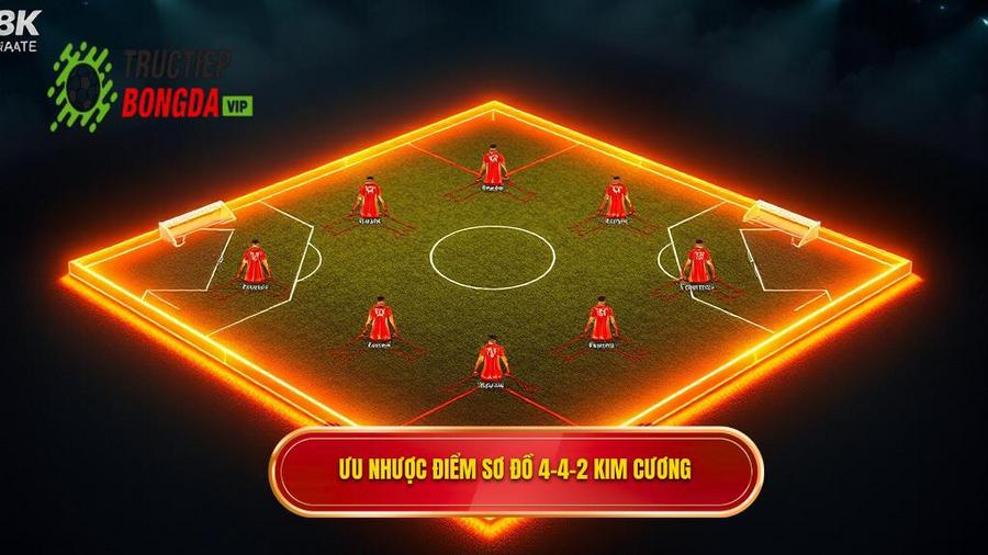 3. Phân tích ưu và nhược điểm của sơ đồ 4-4-2 kim cương